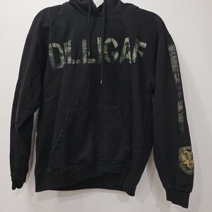 Black Hoodie with Green Graphic Design